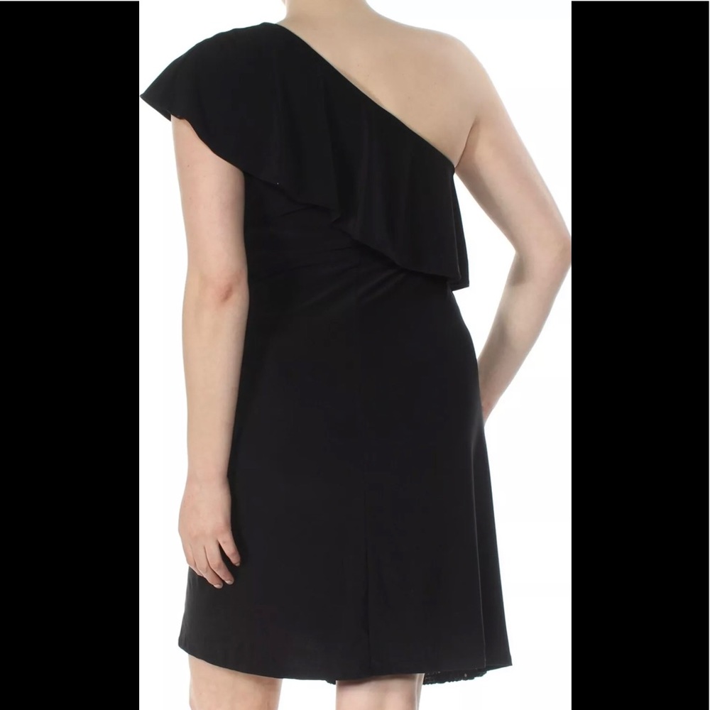 Women Formal Cocktail Dress Plus Sz 1X 2X 3X One Shoulder Short Black Pearl MSK - Picture 3 of 8